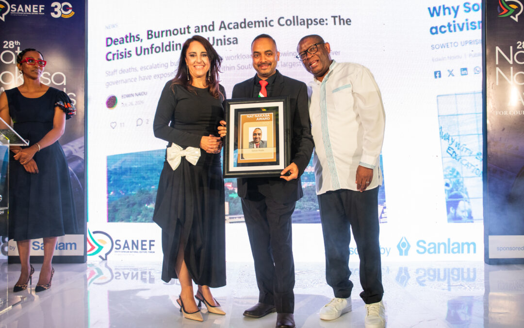 Education editor Edwin Naidu talks about his 2026 Nat Nakasa Award for courageous journalism